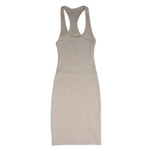 Los Angeles Apparel Heavy 2x1 Rib Short-Length Racerback Dress 3386GD-SH in Crem